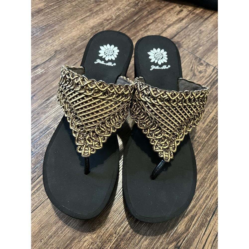 Yellow Box Candice Women's Platform Wedge Thong Sandals Size 10 Slip On  Foam